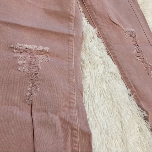 Pink Jeans Distressed Boyfriend Crop Size 2 26 Regular - Picture 3 of 8